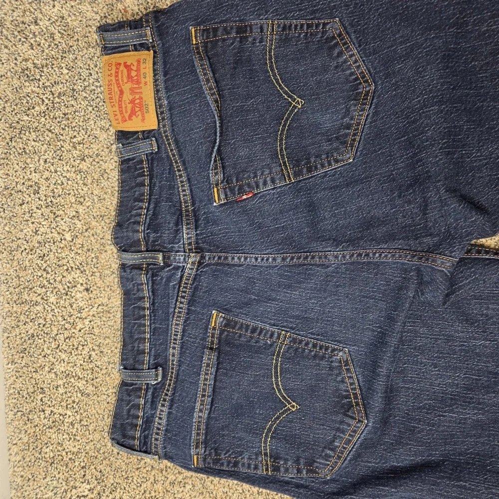 Levis‎ 502 Regular Taper Mens Jeans 40x32 Dark Wash Blue Denim 29507-0001